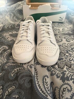 Puma White Low-Top Leather Sneakers